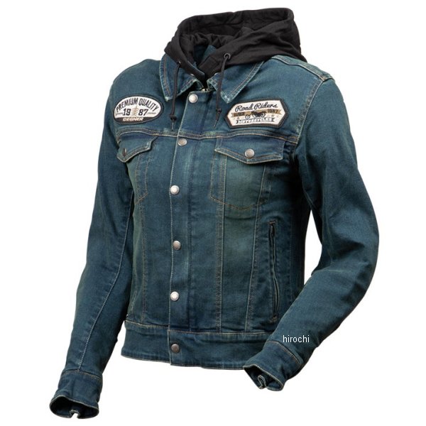 2025年春夏モデル レディース フード付デニムジャケット ヴィンテージネイビー Lサイズ