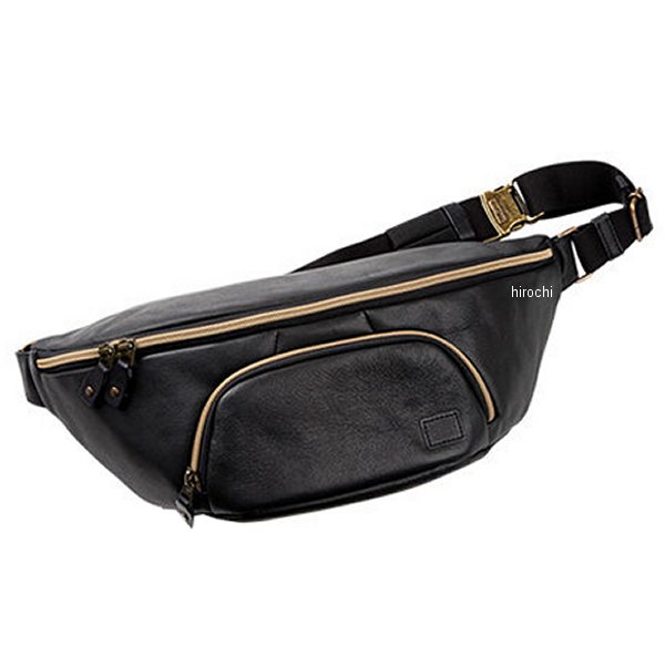 レザーウエストバッグ 黒