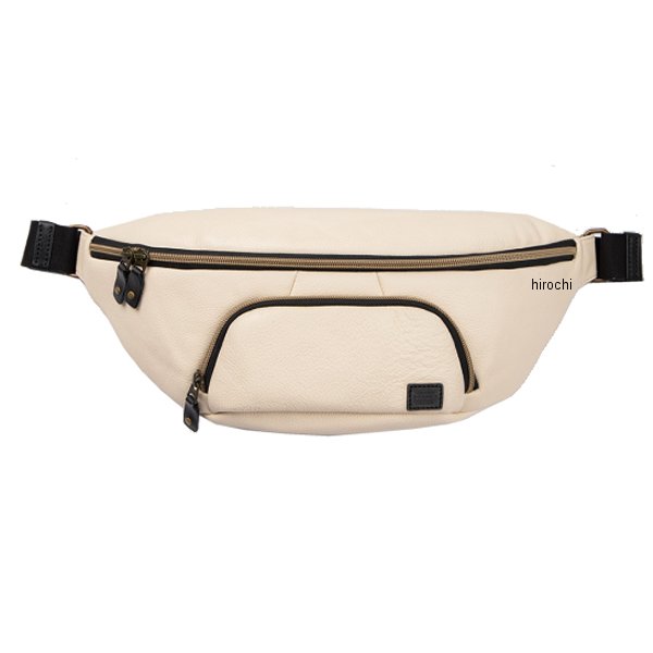 レザーウエストバッグ 白