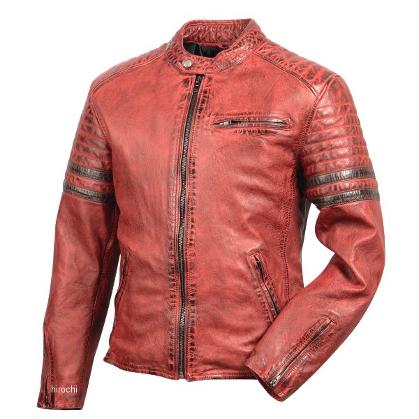 2025年秋冬モデル レザージャケット レッド XLサイズ