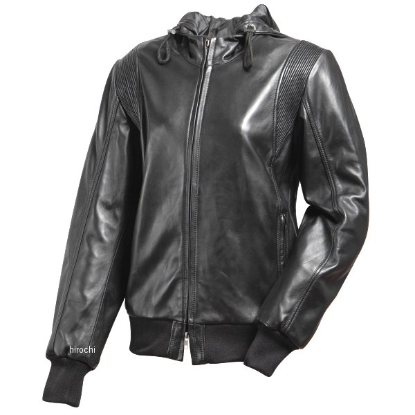 2025年秋冬モデル フード付きレザージャケット ブラック Mサイズ