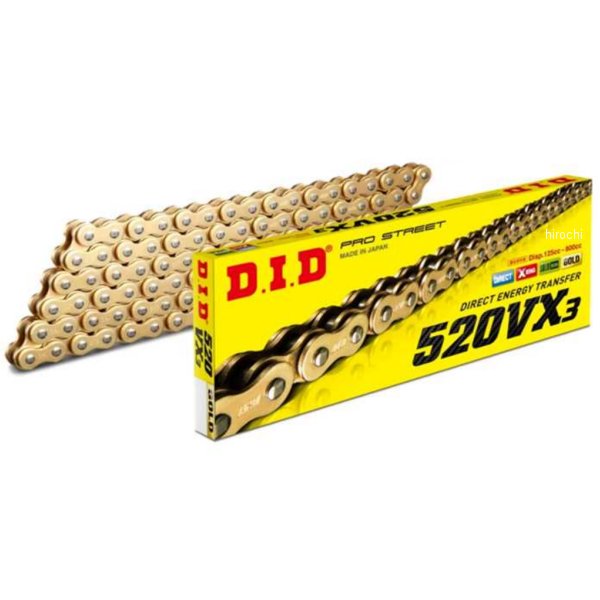 チェーン 520VX3 VXシリーズ Xリング ゴールド 150L クリップ