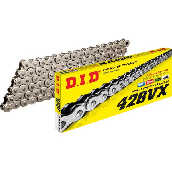 428VX-150L FJ SILVER  チェーン 428VX シルバー 150L クリップ