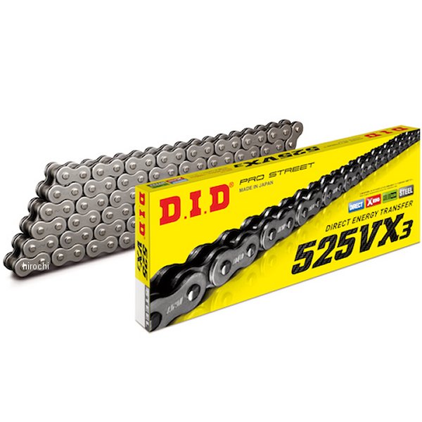 チェーン 525VX3 VXシリーズ Xリング スチール 112L クリップ