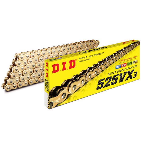 チェーン 525VX3 VXシリーズ Xリング ゴールド 112L クリップ