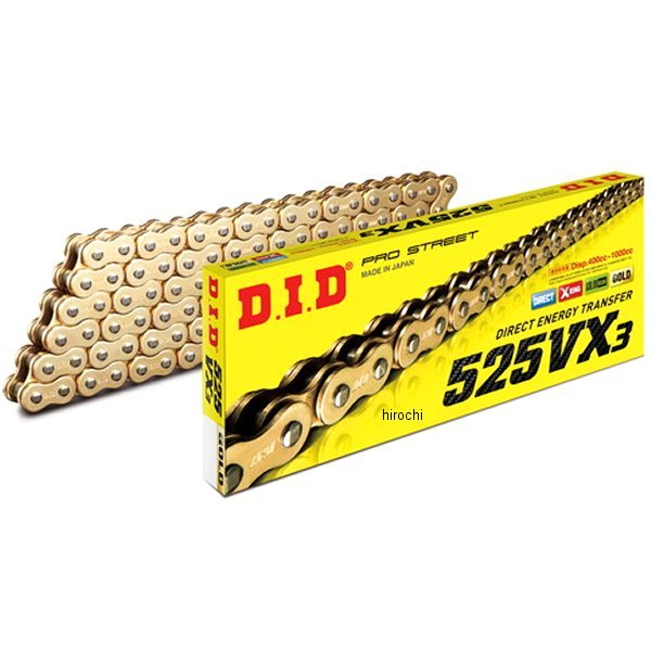 525VX3-76L ZJ GOLD  チェーン 525VX3 ゴールド 76L カシメ