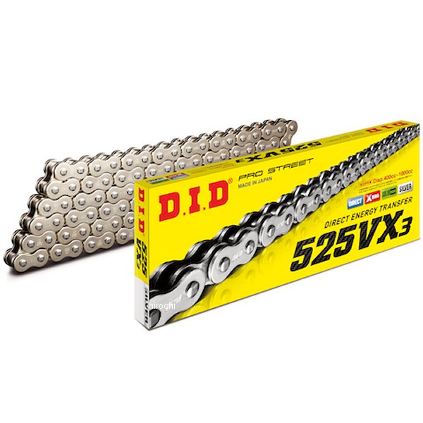 チェーン 525VX3 VXシリーズ Xリング シルバー 116L クリップ