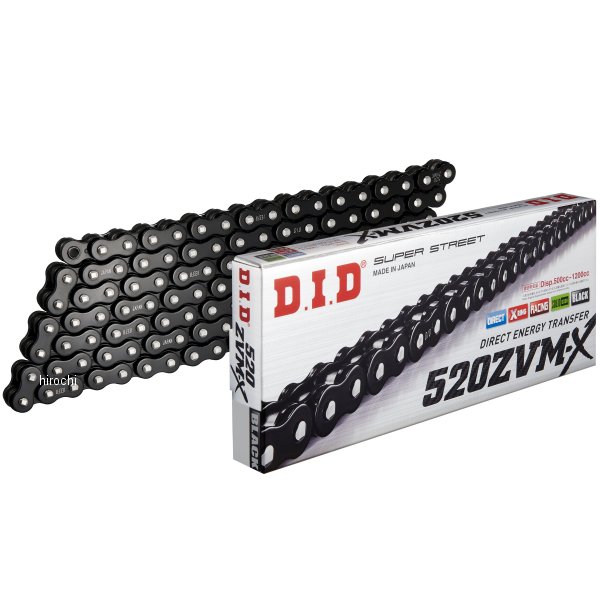 チェーン 520ZVM-X シリーズ 黒 100L カシメ