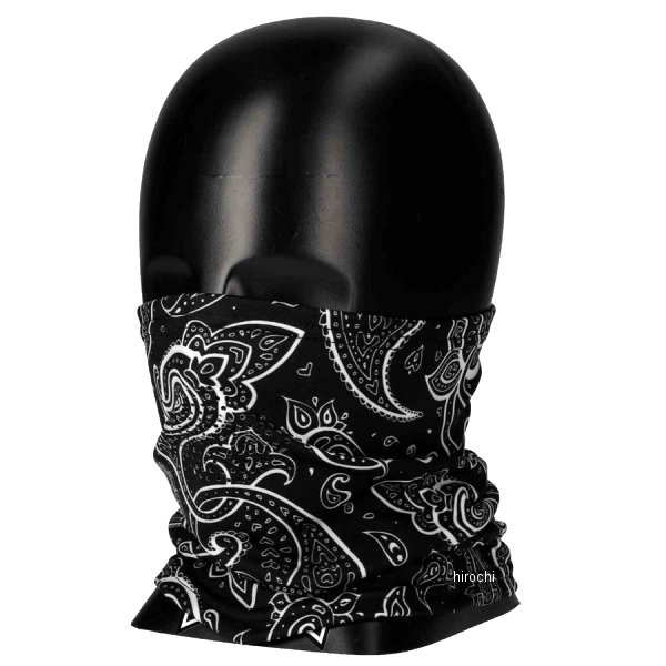 ネックウォーマー ブラックペイズリー フリーサイズ