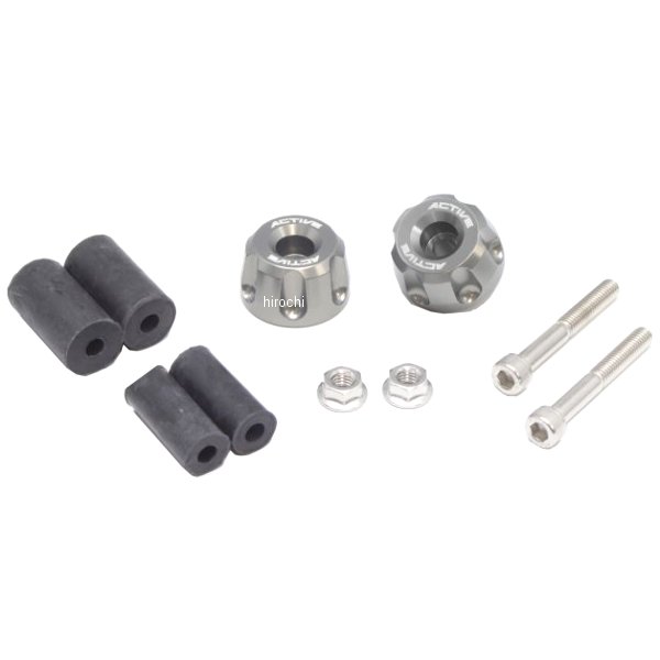 アルミバーエンド ミドルタイプ スクエアリボルバーφ30 ガンメタ 左右ペア