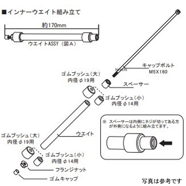 リペアインナー ウェイトボルト&ゴムセット φ13-φ17用 片側