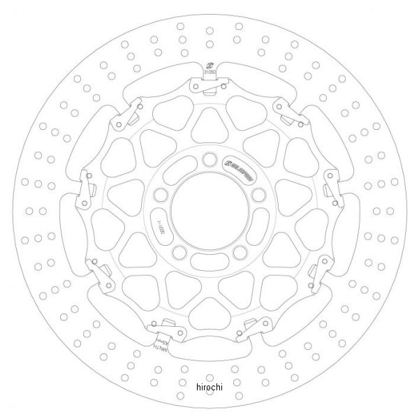 クロスロックディスクローター フロント φ310 T=5.0 右 F)GSXR1100 86-88