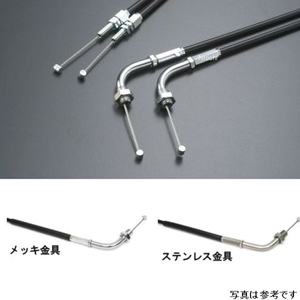 専用スロットルワイヤー【メッキ金具/アウターBLK】(引き側) MONKEY125 18-19