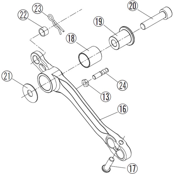 リペア FCK7002S用 ブレーキレバー 右 シルバー