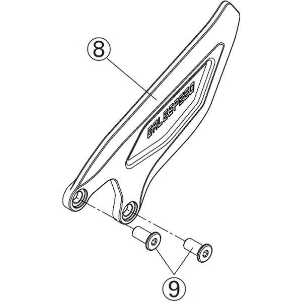 リペア FCK7002S用 ヒールプレート 左 シルバー