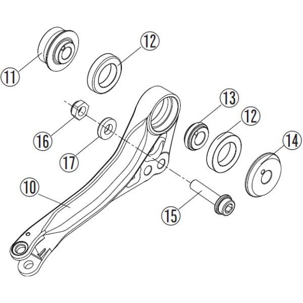 リペア FCK7002B用 チェンジレバー 黒