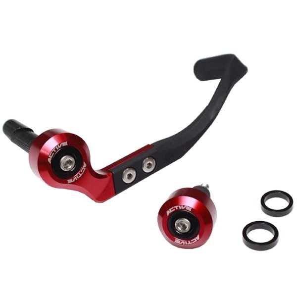 ブレーキレバーガード&バーエンドフルセット ハンドル内径φ13.5-φ15.25用  赤