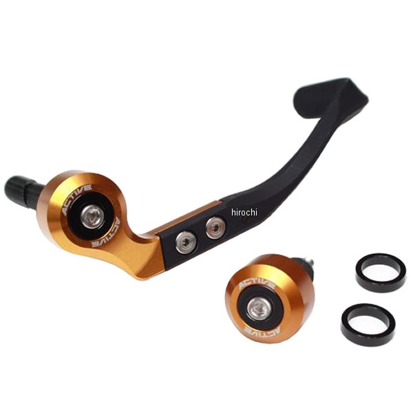 ブレーキレバーガード&バーエンドフルセット ハンドル内径φ13.5-φ15.25用  ゴールド