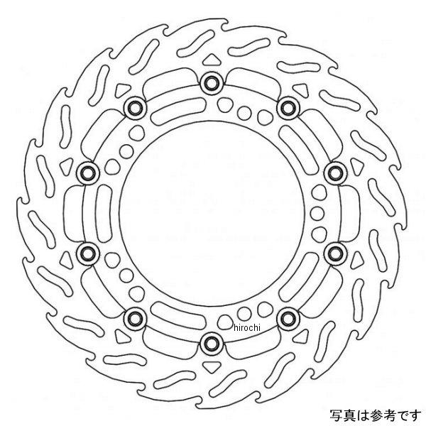 MOTO MASTER フレイム ステンローターφ300 インナー:黒 フロント左 NINJA650、Z650RS、Z900RS