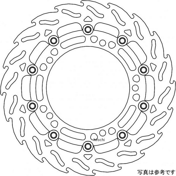 MOTO MASTER フレイム ステンローターφ300 インナー:黒 フロント右 NINJA650、Z650RS、Z900RS