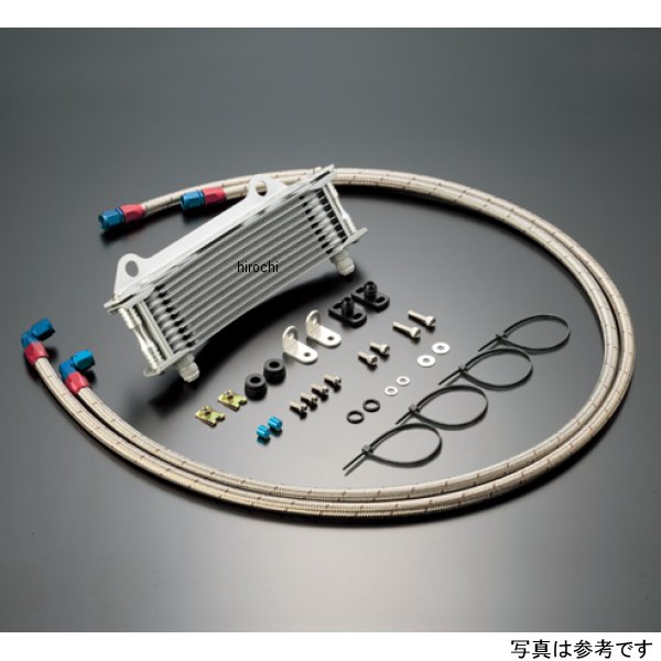 オイルクーラーキット サイド廻し/ラウンド #6 9-10R 83年-85年 GPZ750、GPZ750F シルバー