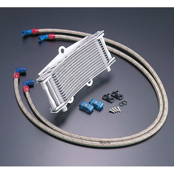 オイルクーラーキット サーモ対応 サイド廻し/ラウンド #6 9-13R  ゼファー400、ゼファーX シルバー
