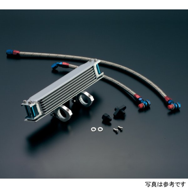 オイルクーラーキット (横) ストレート #6 4.5-7R 17年以前  SR400、00年以前  SR500 シルバー