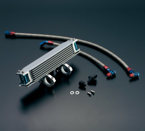 オイルクーラーキット (縦) ストレート #6 9-7R 00年以前  SR500、09年以前  SR400 シルバー