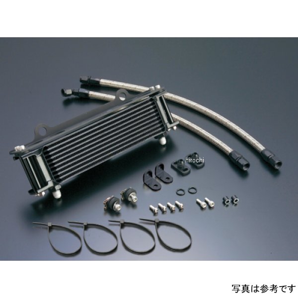 オイルクーラーキット サーモ対応 サイド廻し/ストレート #6 9-10R 83年-85年 GPZ750、GPZ750F ブラック仕様