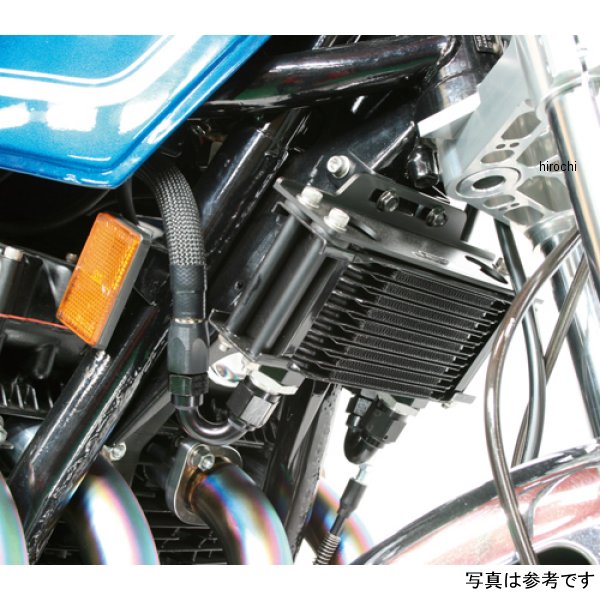 オイルクーラーキット上廻し前/ストレート#8 4.5-10R BK耐熱ホースカバー Z1、Z2、Z750FX-1、Z1000MK2 ブラック(耐熱ホースカバー仕様)