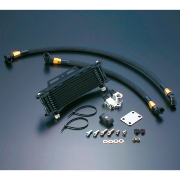 オイルクーラーキット サーモ対応 サイド廻し/ラウンド #8 9-13R  Z1000R、Z1000J ブラック仕様