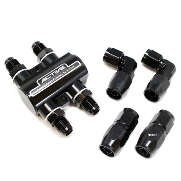 サーモスタットキット #8 ストレートフィッティング2個/90°フィッティング2個付 黒