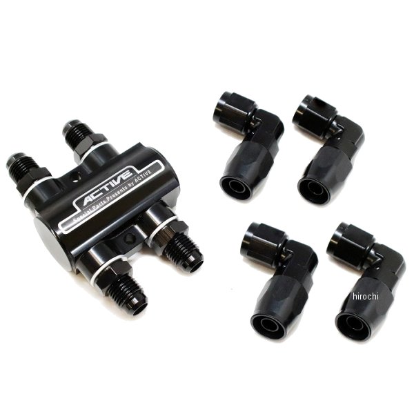 サーモスタットキット #6 90°フィッティング4個付 黒