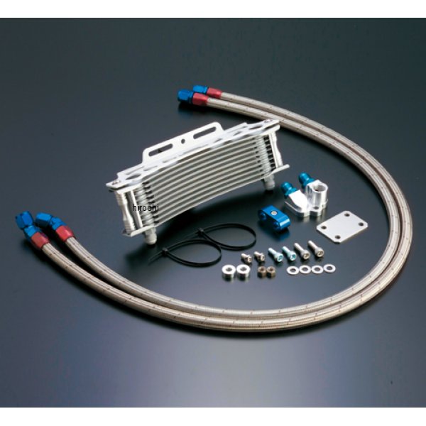 オイルクーラーキット 下出し/ラウンド #8 9-13R  Z1000R、Z1000J シルバー