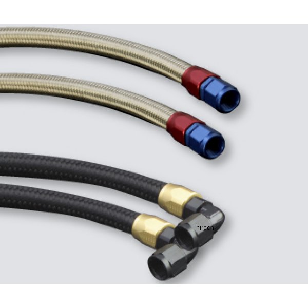 オイルクーラーホースセット ラウンド #8 9-13R  Z1、Z2、Z750FX-1、Z1000MK2 ブラック仕様