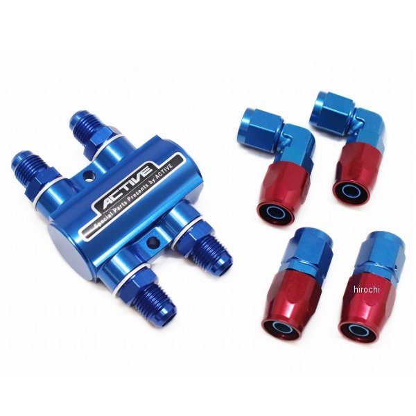 サーモスタットキット #8 ストレートフィッティング2個/90°フィッティング2個付 青