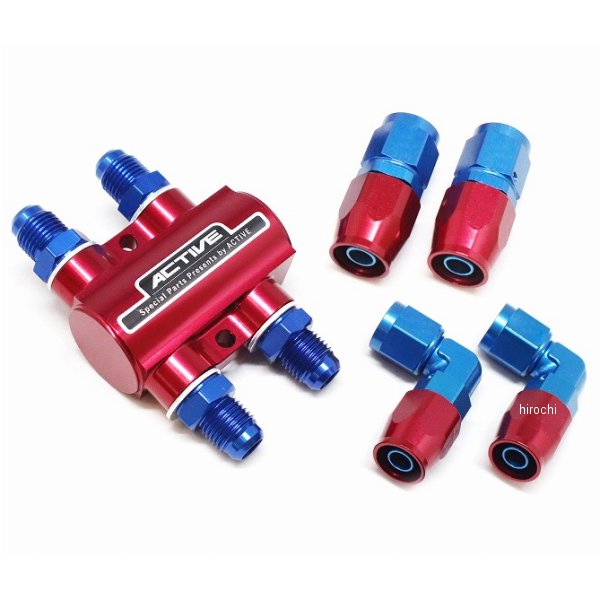 サーモスタットキット #6 ストレートフィッティング2個/90°フィッティング2個付 赤