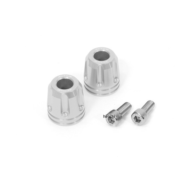 【New】 カワサキ用 M8 アルミバーエンド カラー付 リボルバー シルバー φ33-L35