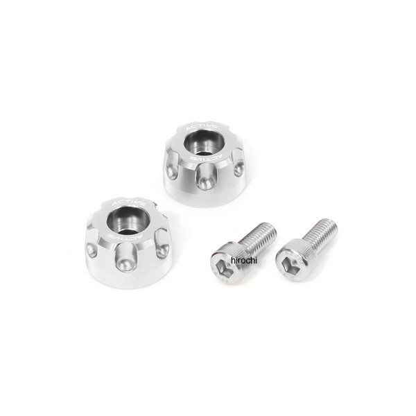 【New】 カワサキ用 M8 アルミバーエンド カラー付 リボルバー シルバー φ30-L18