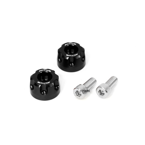 【New】 カワサキ用 M8 アルミバーエンド カラー付 リボルバー ブラック φ30-L18