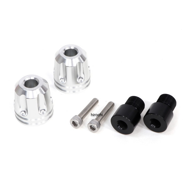 【New】 ヤマハ用 M16 アルミバーエンド アダプター付 リボルバー シルバー φ33-L35