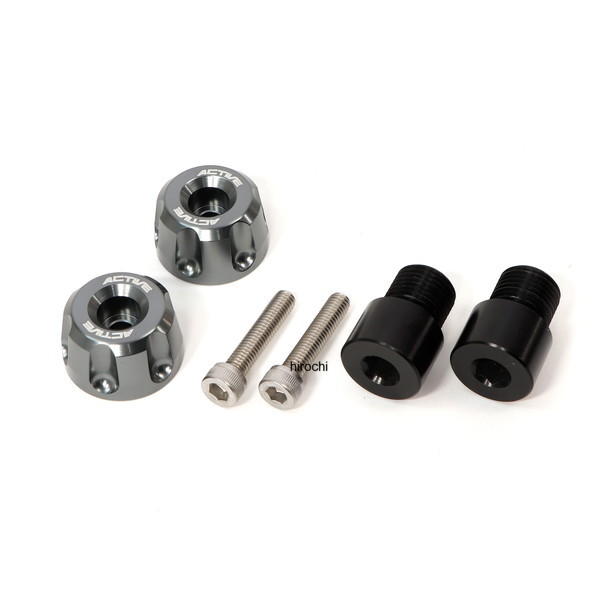 【New】 ヤマハ用 M16 アルミバーエンド アダプター付 リボルバー ガンメタ φ30-L18