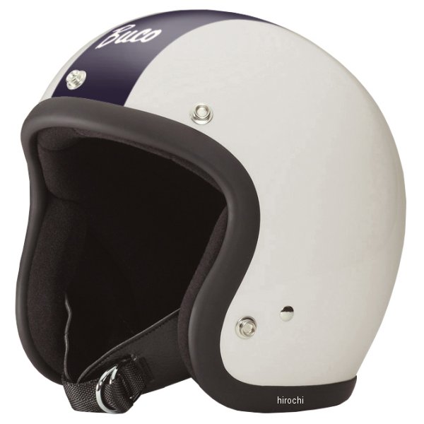 ジェットヘルメット ベビーブコ ストライプ アイボリー/ブラックライン MLサイズ