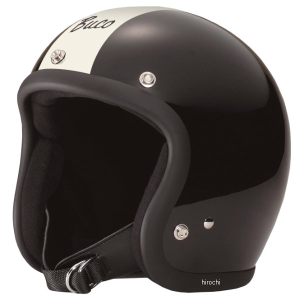 ジェットヘルメット ベビーブコ ストライプ ブラック/アイボリーライン MLサイズ