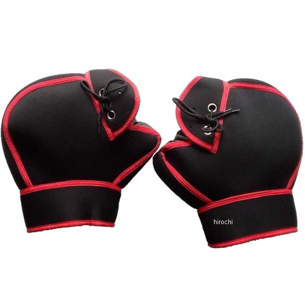 YK001620 山城謹製 ネオプレンハンドルカバー 黒/赤 フリーサイズ