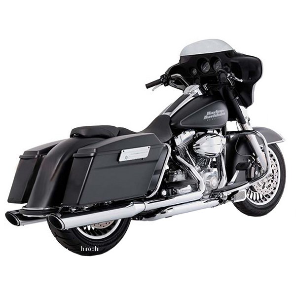 VANCE&HINES スリップオンマフラー ツインスラッシュ ラウンド 95年-16年 ツーリング クローム