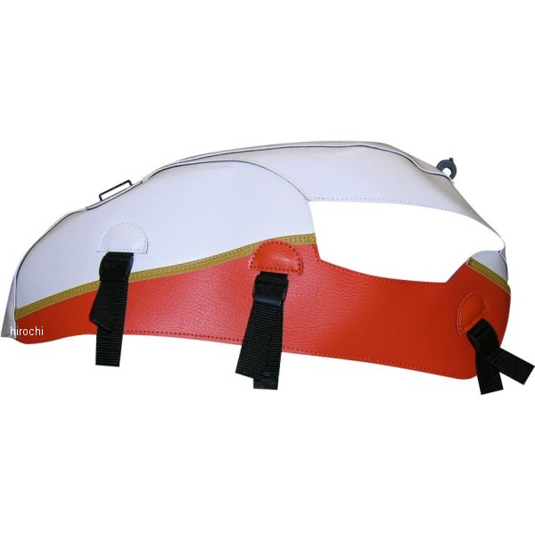 タンクカバー 09年 トライアンフ ボンネビル T100 白/オレンジ