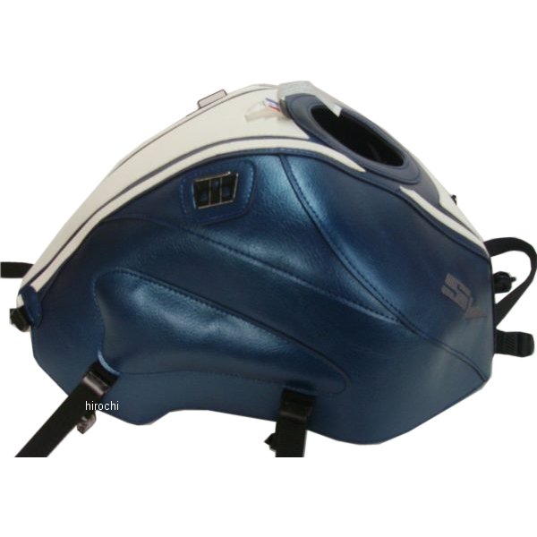 タンクカバー 09年 SV650 青/ホワイトストライプ