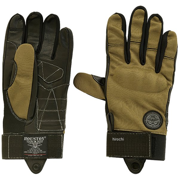 HTVG-2312S  HOUSTON 春夏モデル メッシュレザーグローブ カーキ Mサイズ