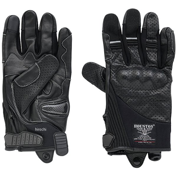 春夏モデル レザーメッシュグローブ 黒 2XLサイズ